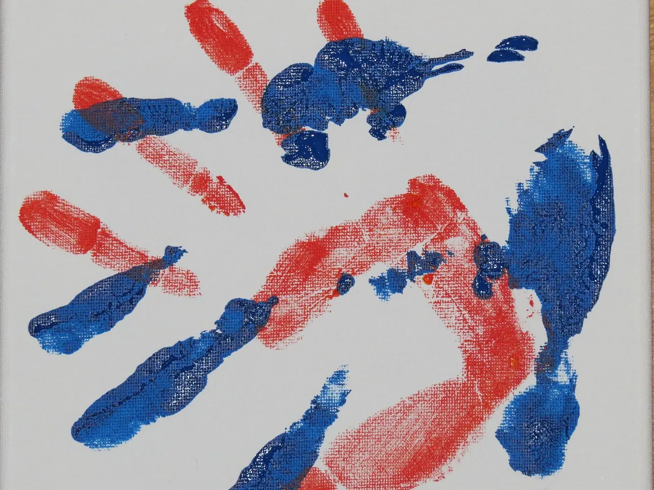 hand, handprint, finger-colored, watercolor, imprint, red, blue, children, picture, to paint, colour, multicoloured, art, paper, handprint, handprint, handprint, handprint, handpri